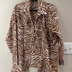Tiger Print Button Up shirt